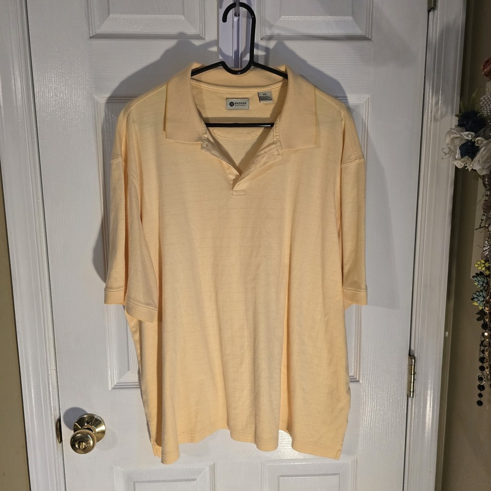 Haggar Short Sleeved Polo Shirt Size Men's Size XXL Yellow